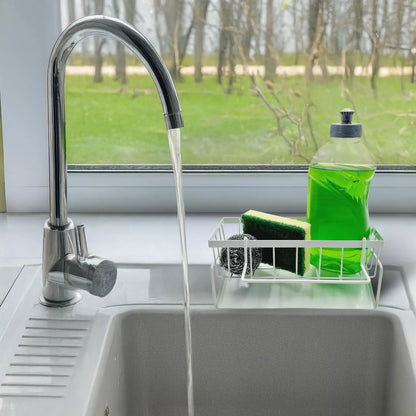Porta spugna e sapone da cucina con scolo per lavello, leggero e pratico