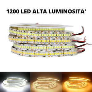 Striscia LED 5M 2835 IP20, 1200 LED, 12V, Alta Luminosità