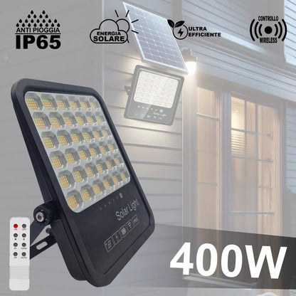 Faro LED Solare da Esterno con Pannello Fotovoltaico