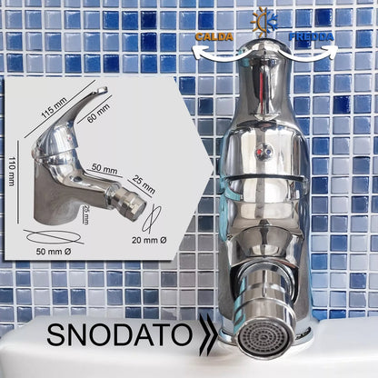 Rubinetto Monoforo Bidet in Ottone Cromato - Miscelatore Monocomando