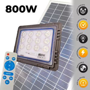 Faro solare LED 800W o 1000W con pannello solare e IP66