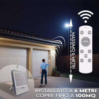 Faro LED Solare 7000K  Controllo Wireless Impermeabile