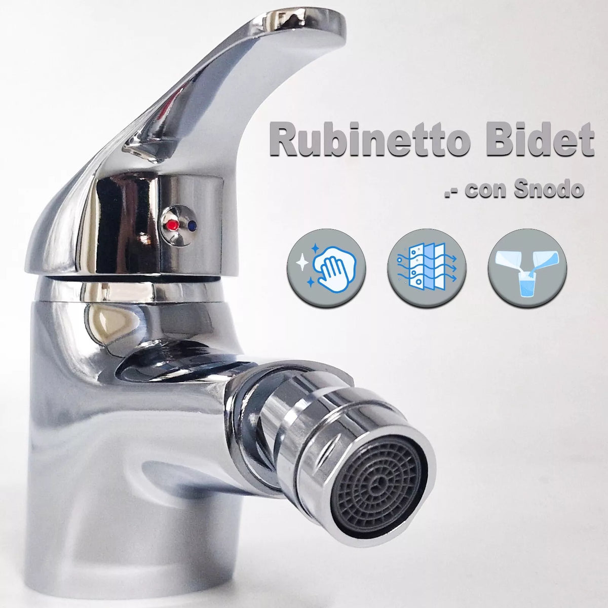 Rubinetto Monoforo Bidet in Ottone Cromato - Miscelatore Monocomando