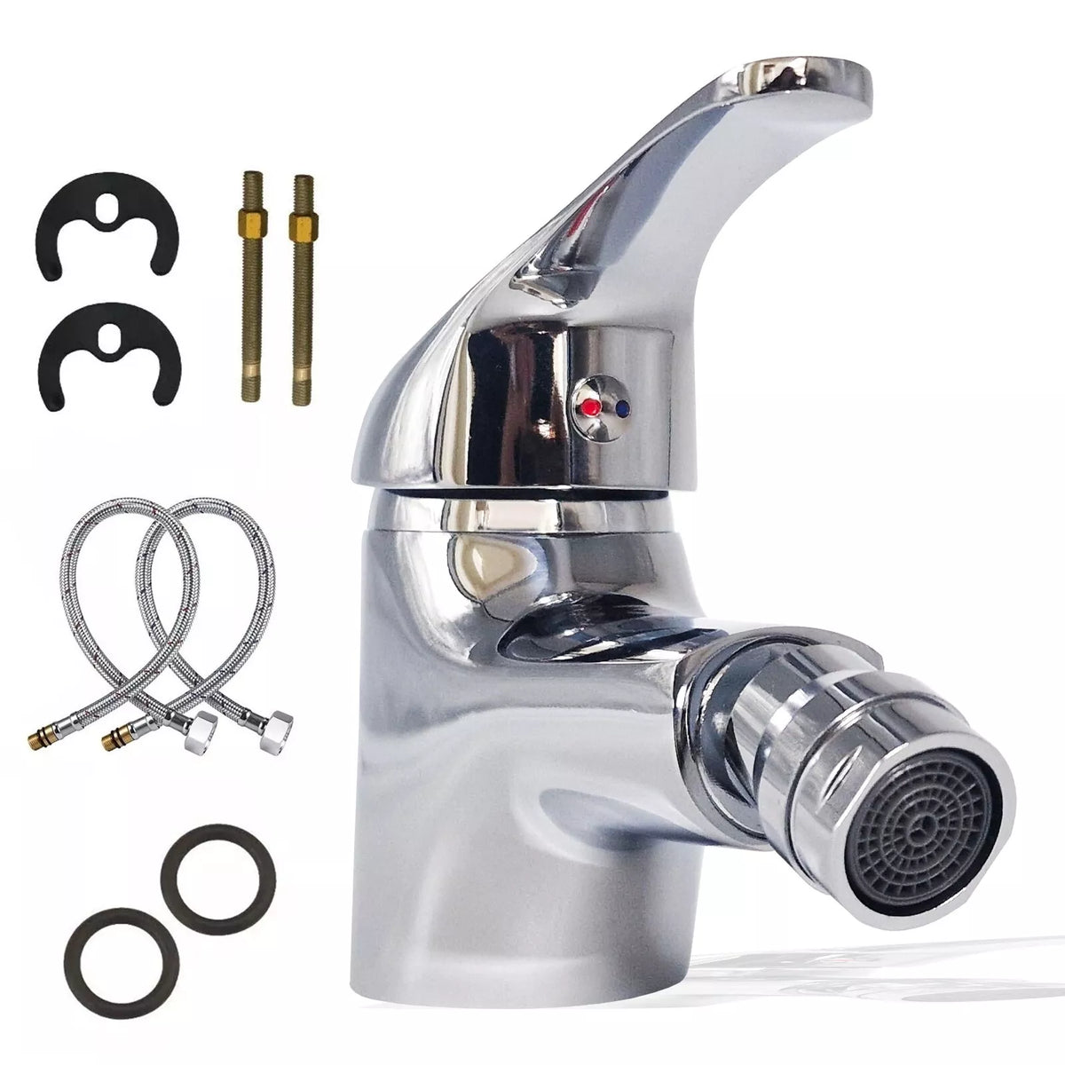 Rubinetto Monoforo Bidet in Ottone Cromato - Miscelatore Monocomando