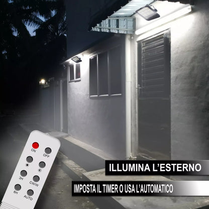 Faro LED Solare da Esterno con Pannello Fotovoltaico