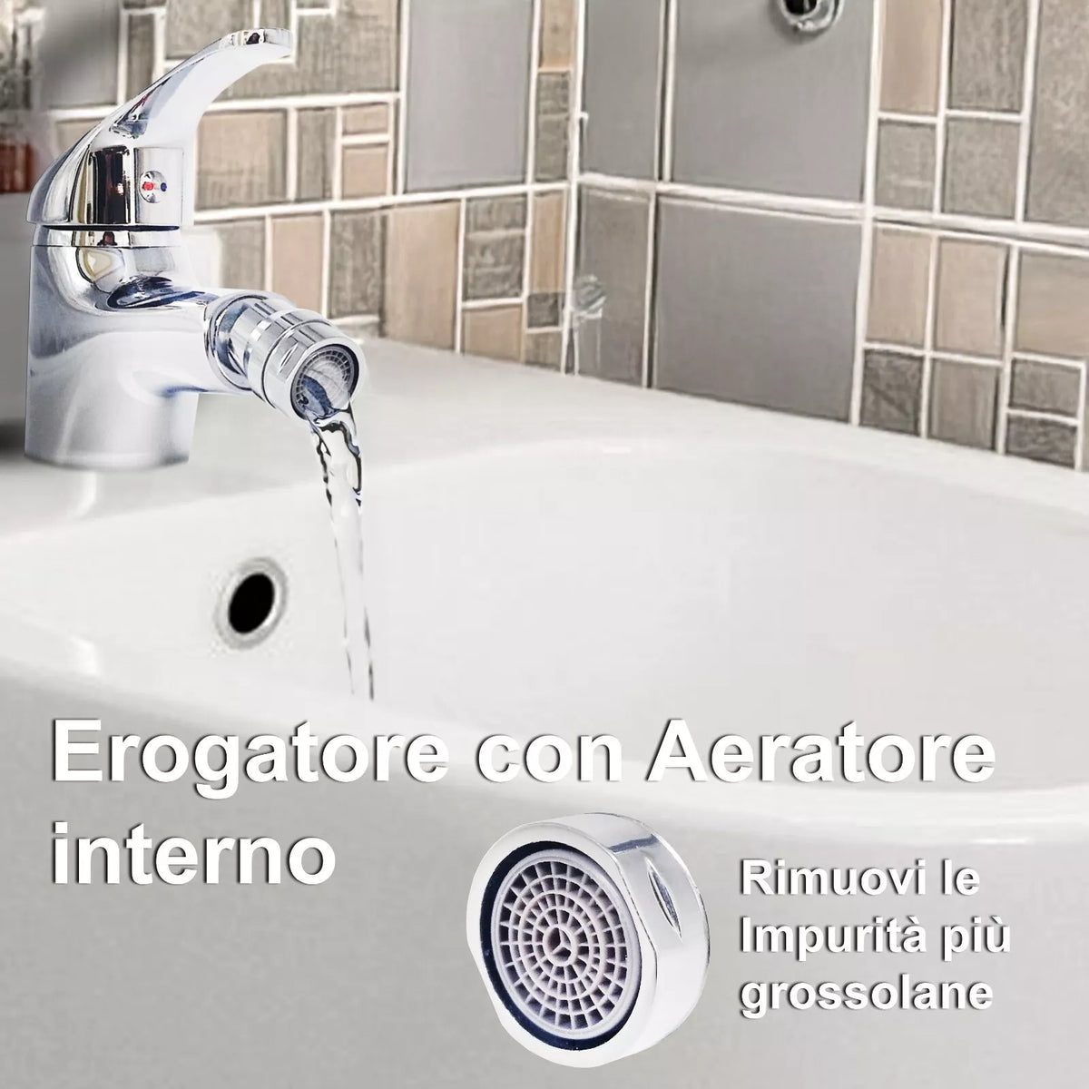 Rubinetto Monoforo Bidet in Ottone Cromato - Miscelatore Monocomando