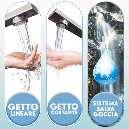 Rubinetto Cucina Inox Satinato Rotante 360° Monocomando Alta Pressione