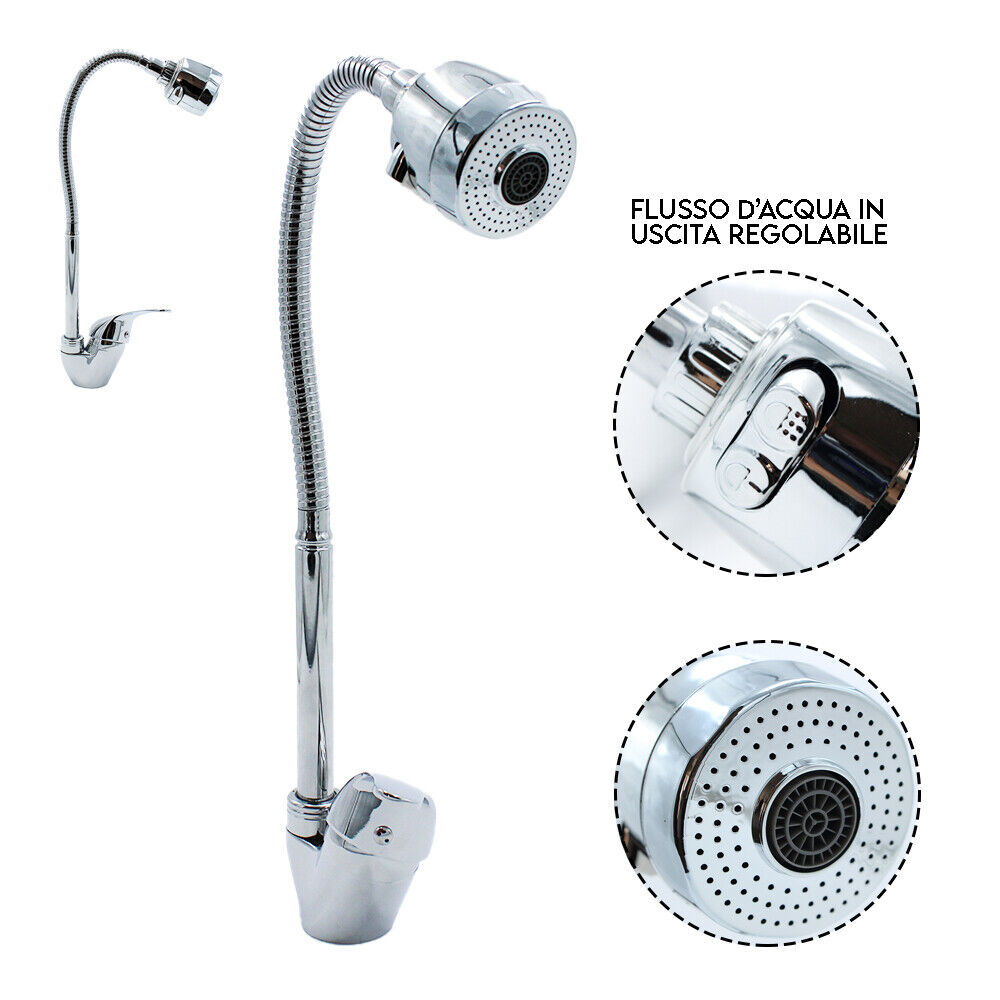 Rubinetto Miscelatore Cucina Flessibile con Attacco Doccia, Design Moderno