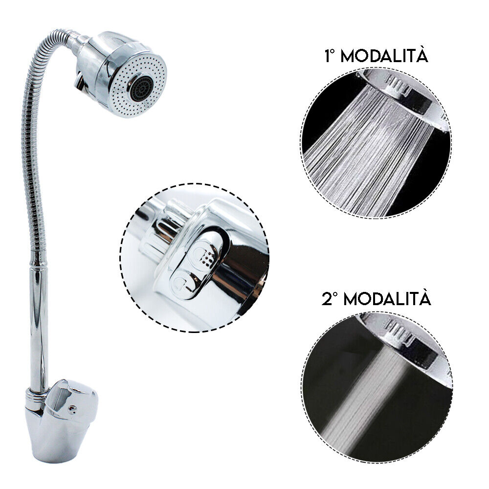 Rubinetto Miscelatore Cucina Flessibile con Attacco Doccia, Design Moderno