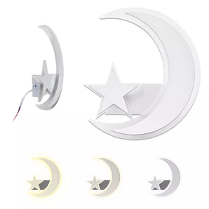 Applique LED da Parete Luna e Stella, 11W, 3 Colori, Design Moderno