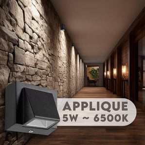 Applique LED nero da Esterno IP65 5W a Parete