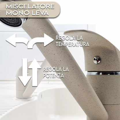 Maka Miscelatore Cucina Lavabo Fraganite Avena 12.5CM, Canna Bassa 360°