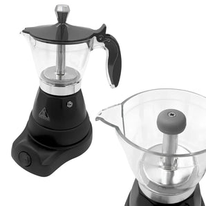 Caffettiera moka elettrica 3 tazze con base rotante 400W