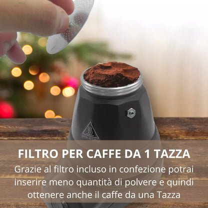 Caffettiera moka elettrica 3 tazze con base rotante 400W