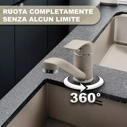 Maka Miscelatore Cucina Lavabo Fraganite Avena 12.5CM, Canna Bassa 360°