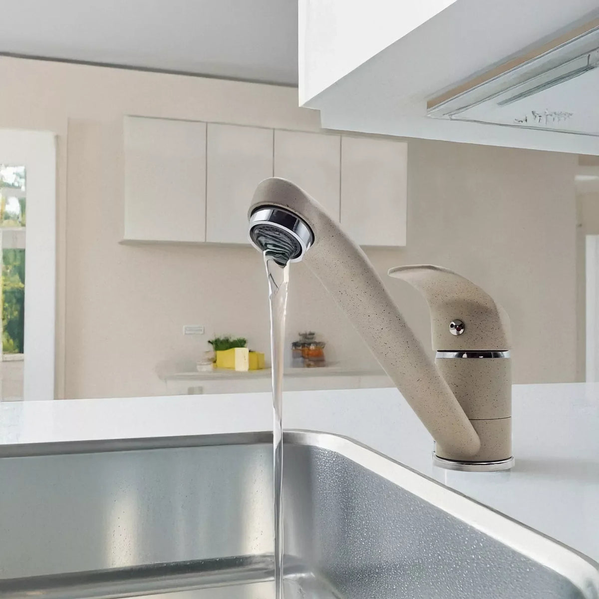 Maka Miscelatore Cucina Lavabo Fraganite Avena 12.5CM, Canna Bassa 360°