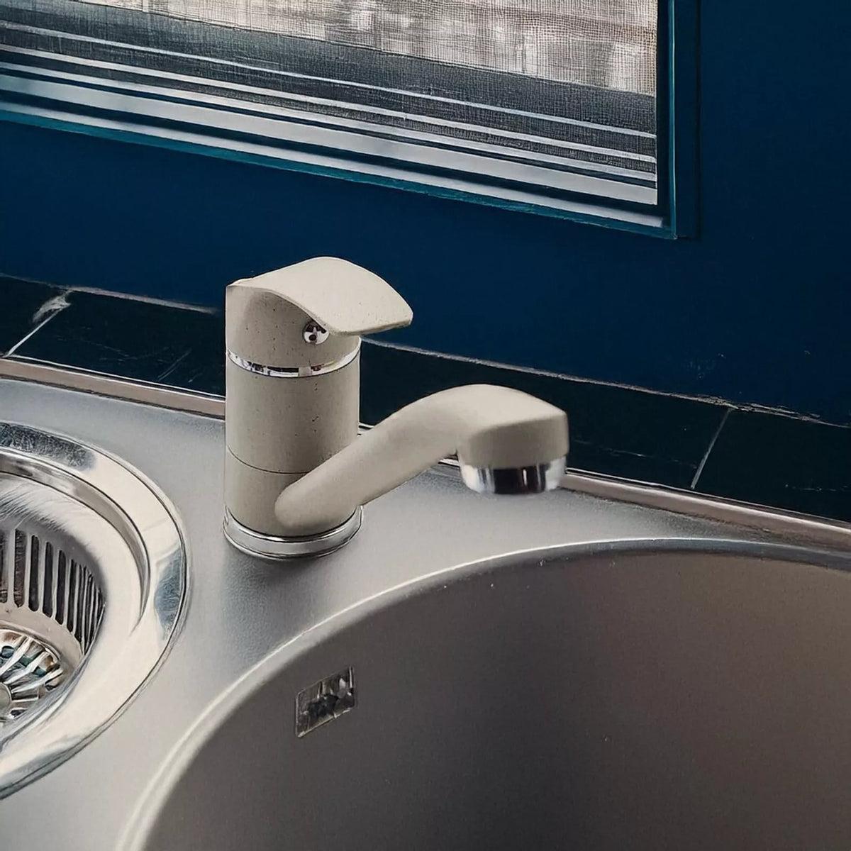 Maka Miscelatore Cucina Lavabo Fraganite Avena 12.5CM, Canna Bassa 360°