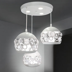 Lampadario moderno 3 globi traforato E27 con LED incluso