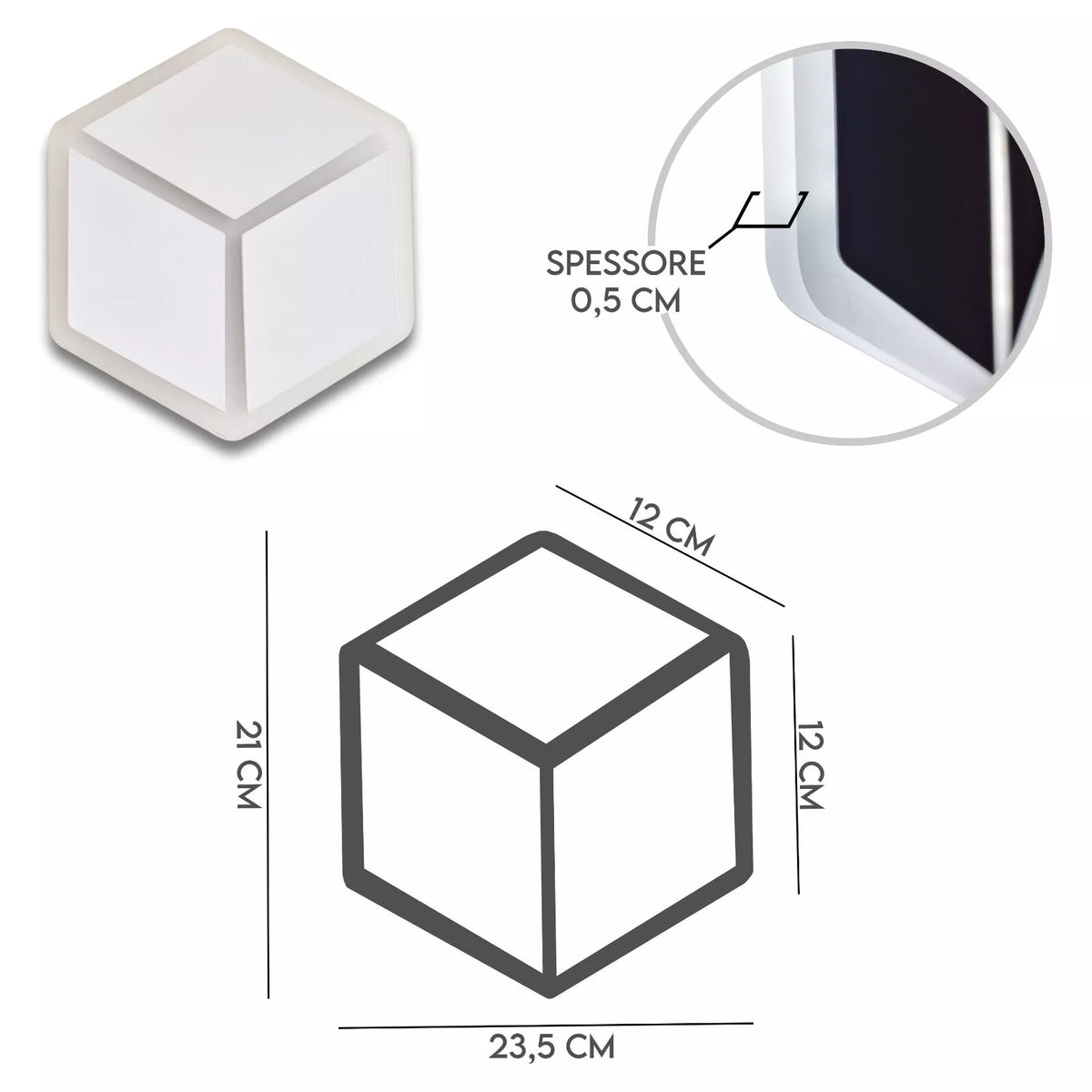 Applique da Parete Cubo 3D Minimal - Switchcolor Design
