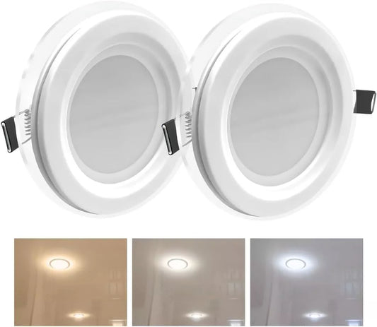 Faretti LED Dimmerabili da Incasso Bordo in Vetro Moderno Soffitto Interno 2 pezzi