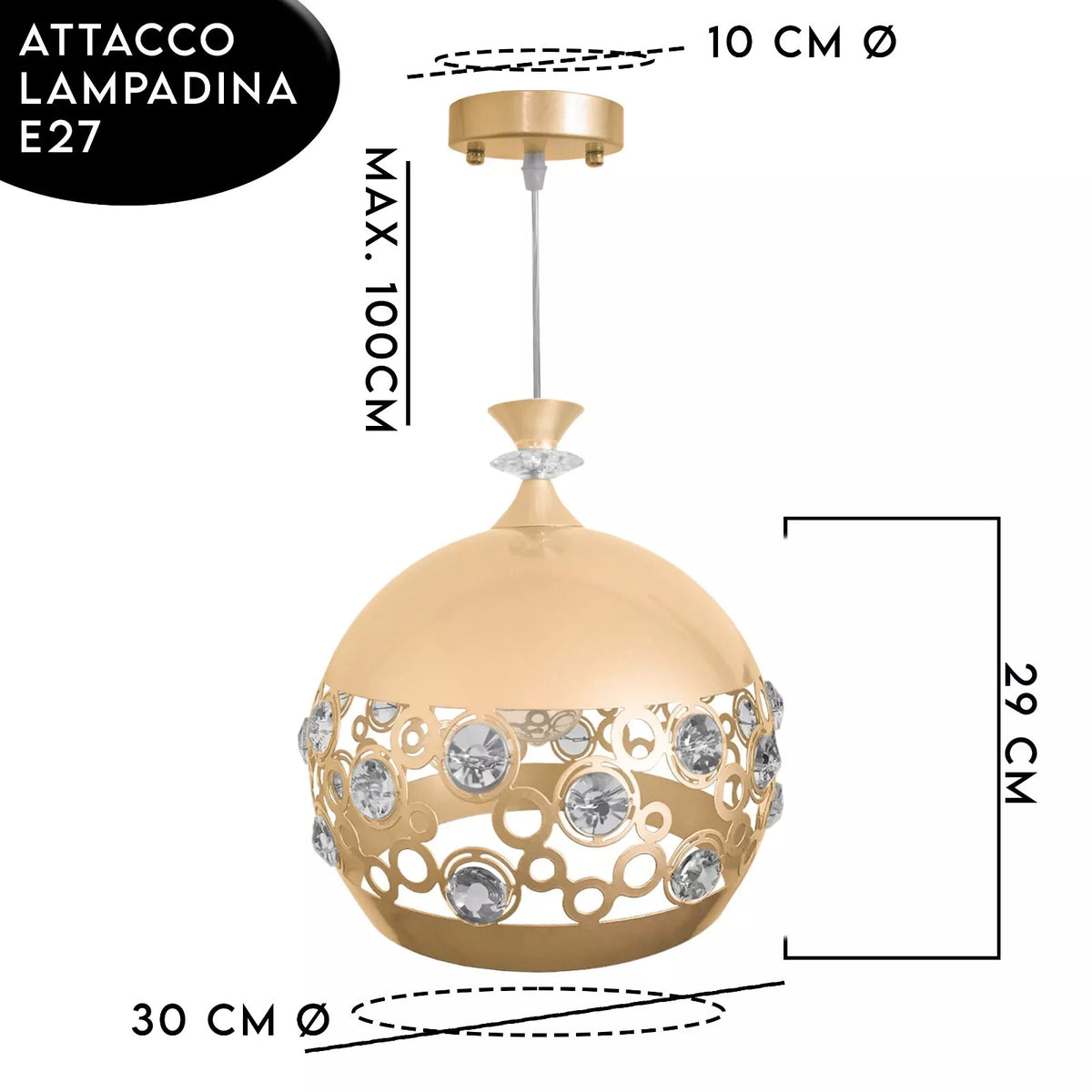 Lampadario ARABESQUE moderno a sospensione con singolo globo