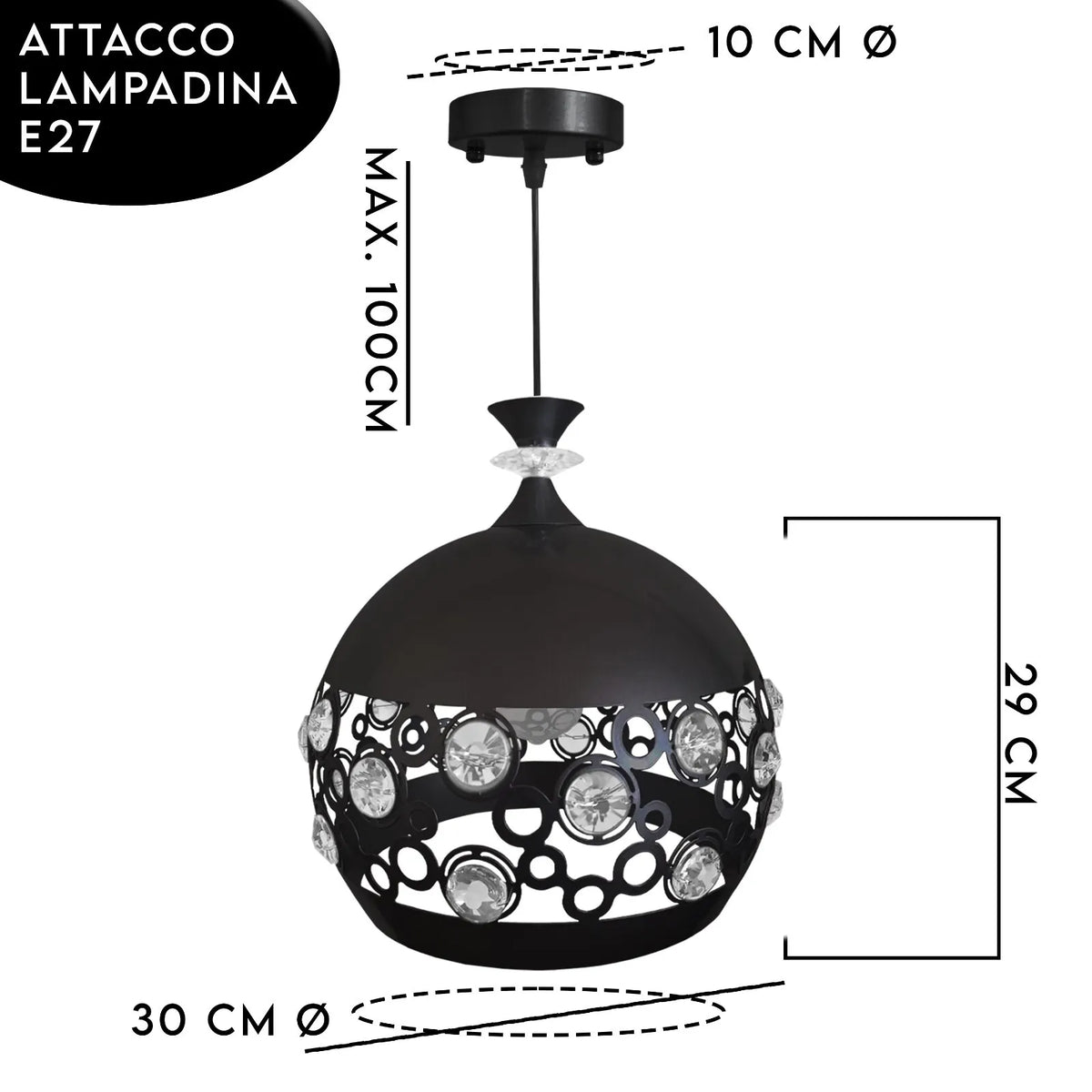 Lampadario ARABESQUE moderno a sospensione con singolo globo