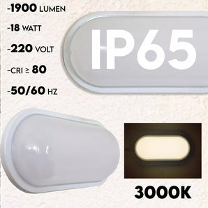 Applique Plafoniera LED Bianca da Esterno 18W Impermeabile