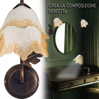 Coppie applique da Parete Vintage in Vetro per Interni