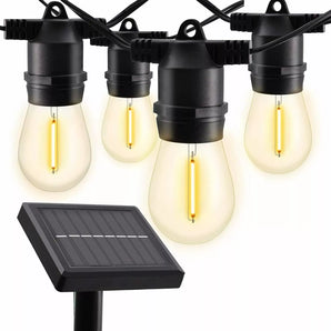 Catena Luminosa Solare 5m, LED Vintage Edison, 10 Lampadine, IP65, Stringa cordoniera