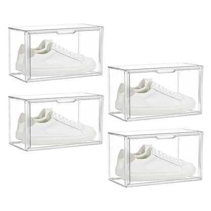 Scatole Porta Scarpe Trasparenti Impilabili con Chiusura Magnetica