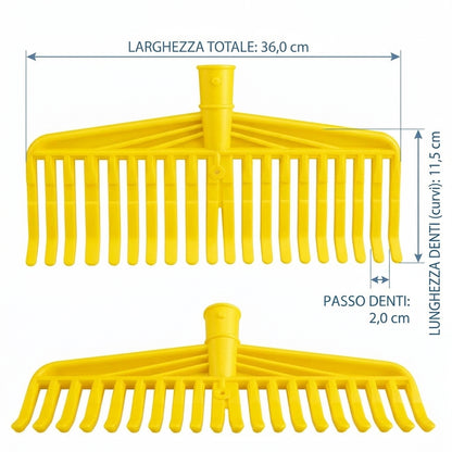 Scopa raccogli olive 36 cm con denti da 11,5 cm e passo 2 cm