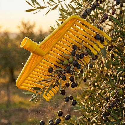 Scopa raccogli olive durante la raccolta dei frutti