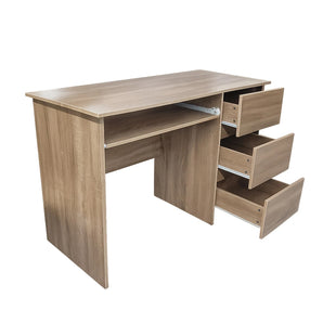 Scrivania Ufficio con 3 Cassetti e Piano Tastiera – Rovere o Bianco