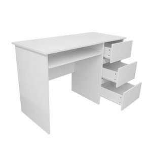 Scrivania Ufficio con 3 Cassetti e Piano Tastiera – Rovere o Bianco