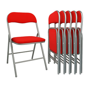Sedie pieghevoli imbottite set 6, eleganti e salvaspazio