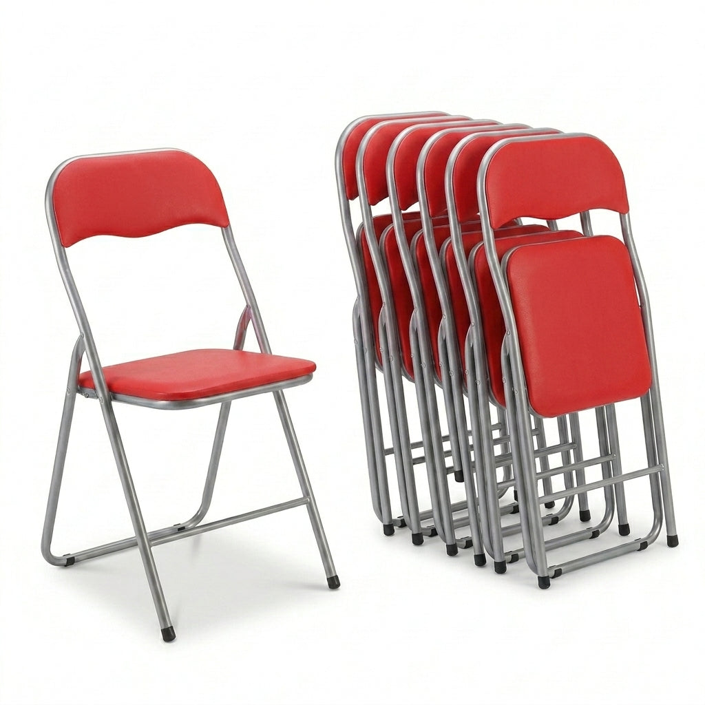 Sedie pieghevoli imbottite set 6, eleganti e salvaspazio