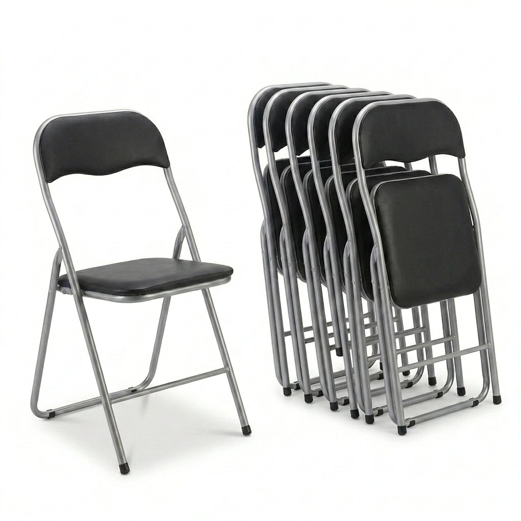 Sedie pieghevoli imbottite set 6, eleganti e salvaspazio