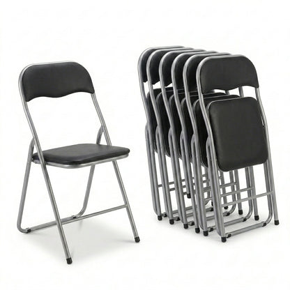 Sedie pieghevoli imbottite set 6, eleganti e salvaspazio