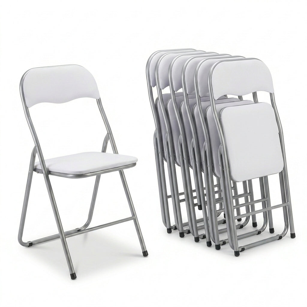 Sedie pieghevoli imbottite set 6, eleganti e salvaspazio
