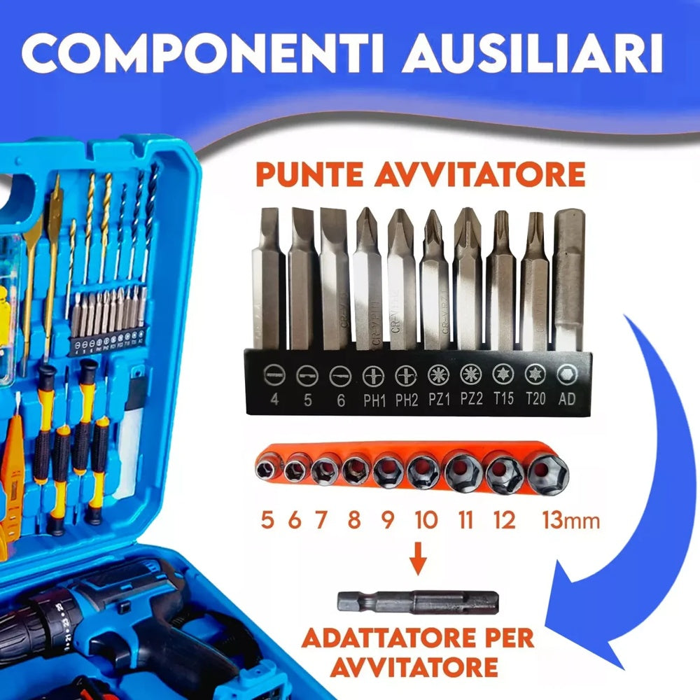 Screwdriver with case and multipurpose tool kit