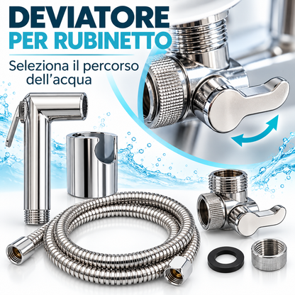 Set doccetta con deviatore, flessibile e adattatore rubinetto - dettaglio 3