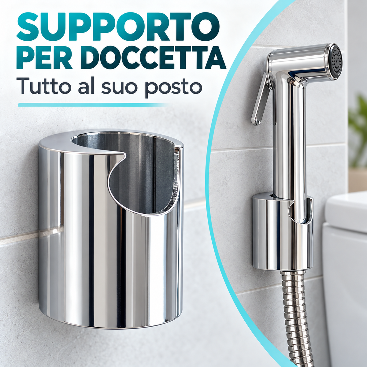 Set doccetta con deviatore, flessibile e adattatore rubinetto - dettaglio 5