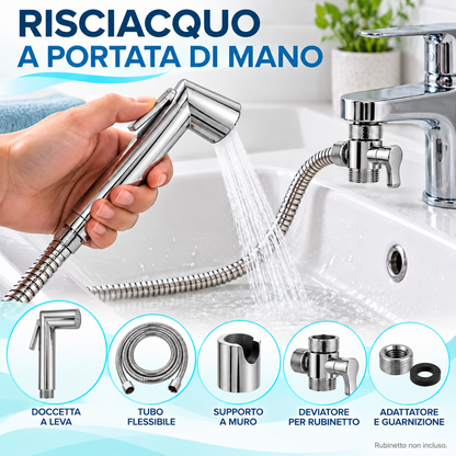 Set doccetta con deviatore, flessibile e adattatore rubinetto - dettaglio 8