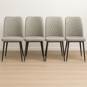 Set di 4 Sedie da Pranzo in Velluto Tufi - Design Moderno e Antimacchia