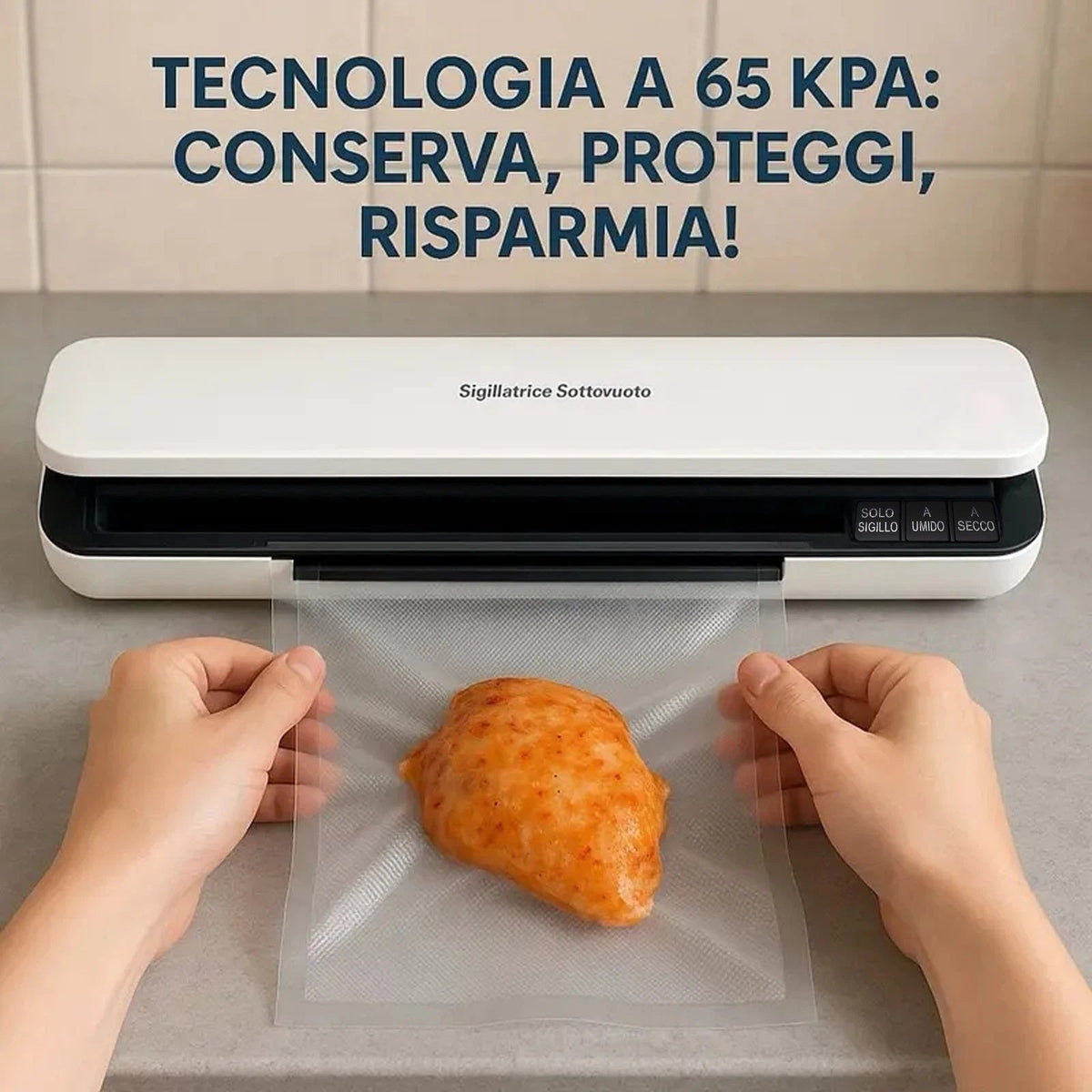 Macchina Sottovuoto Elettrica da Cucina con 10 Sacchetti Inclusi