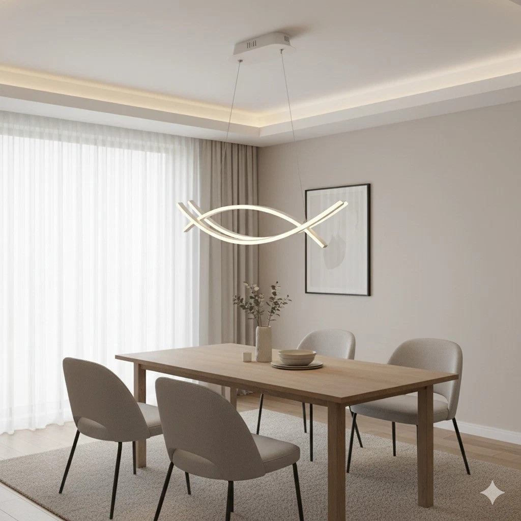 Lampadario LED a Sospensione Onda Bianca 42W CCT Switch