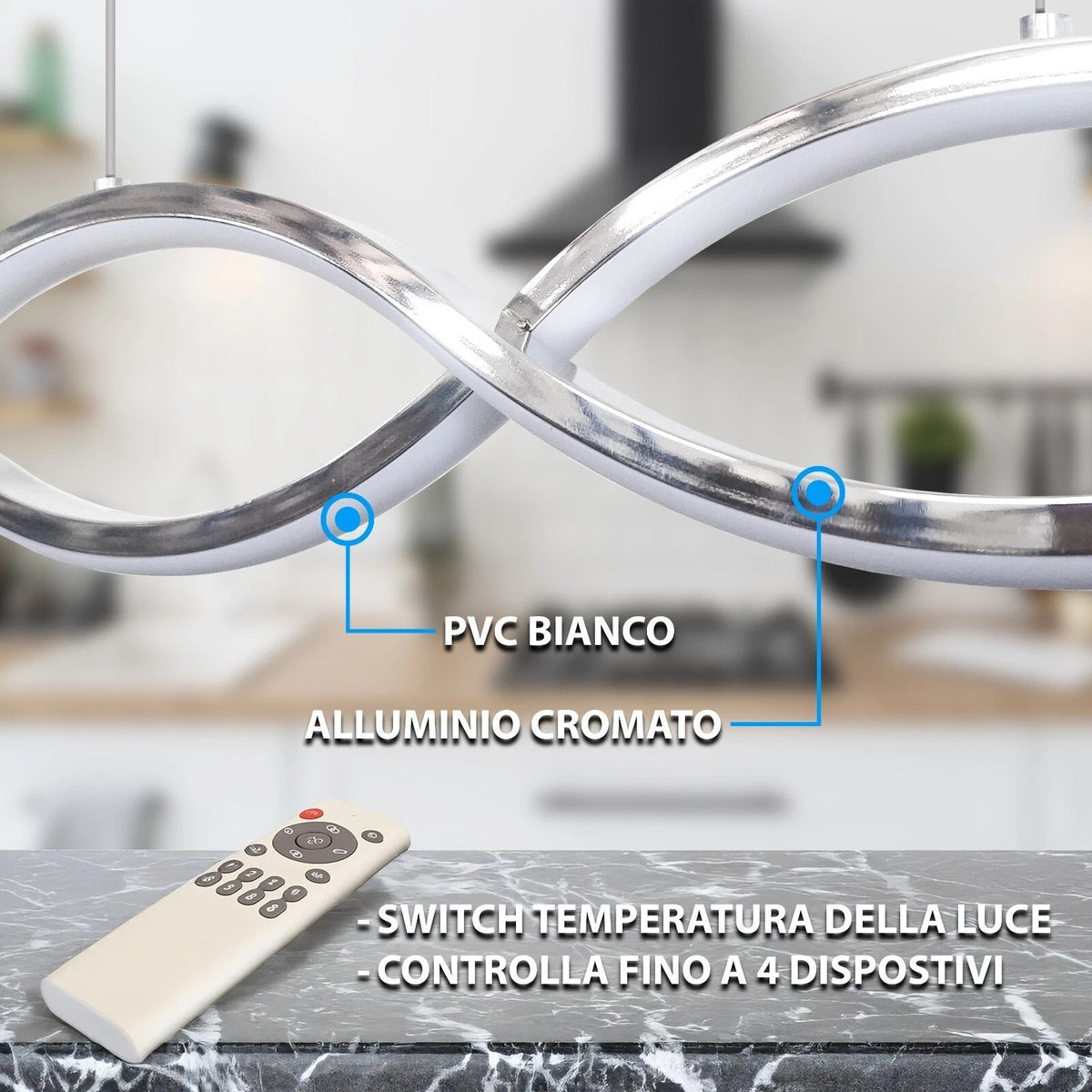 Lampadario LED sospensione 25W design moderno intrecciato dimmer