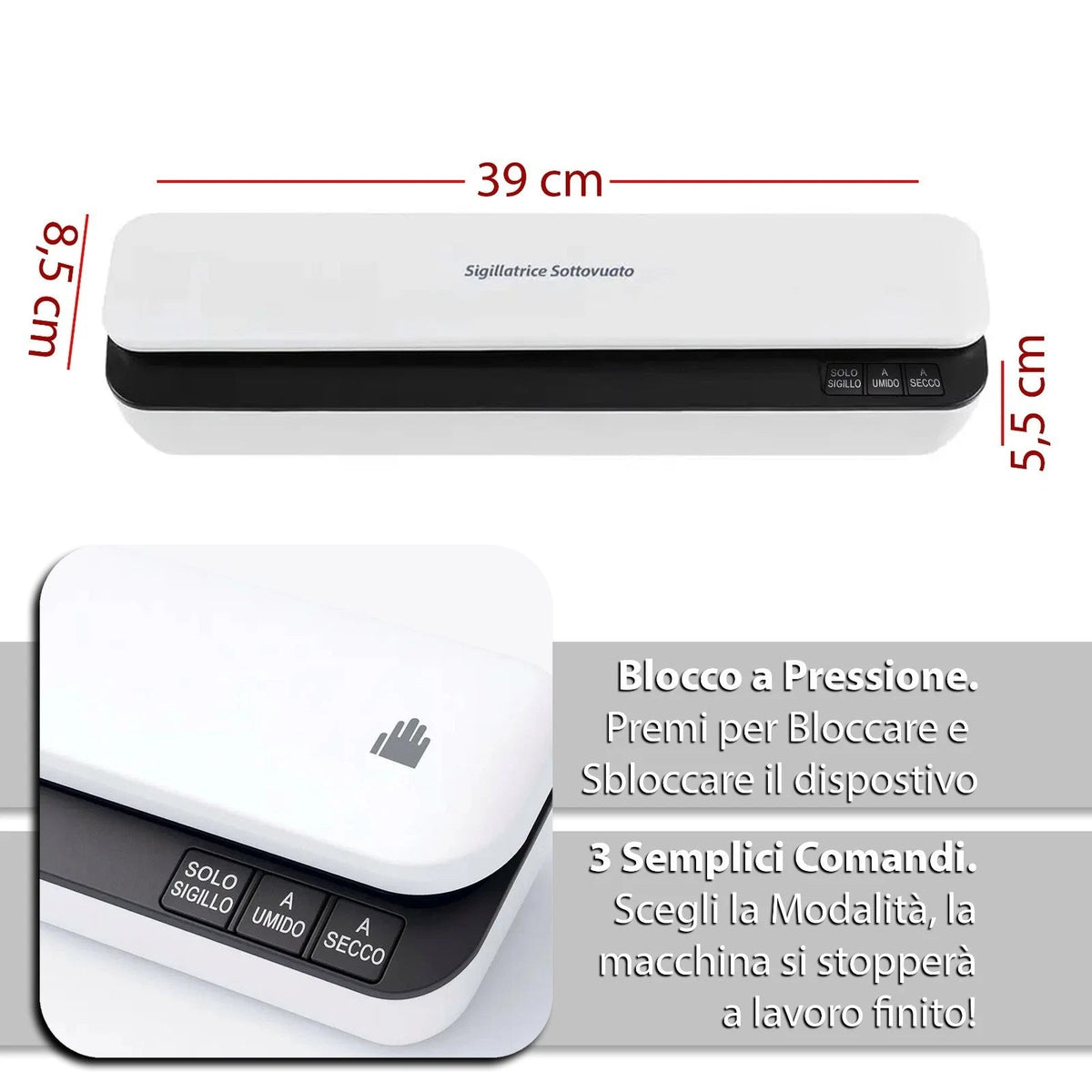 Macchina Sottovuoto Elettrica da Cucina con 10 Sacchetti Inclusi