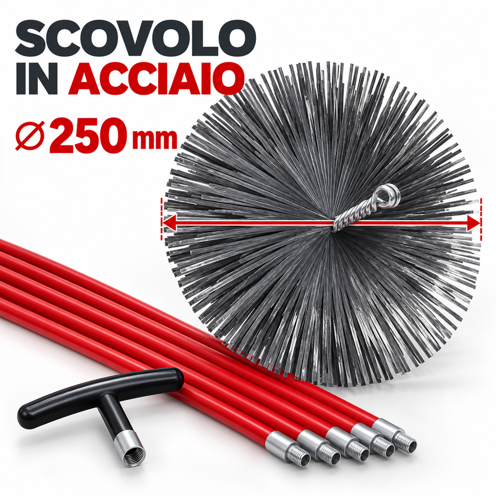 Scovolo acciaio diametro 250 mm