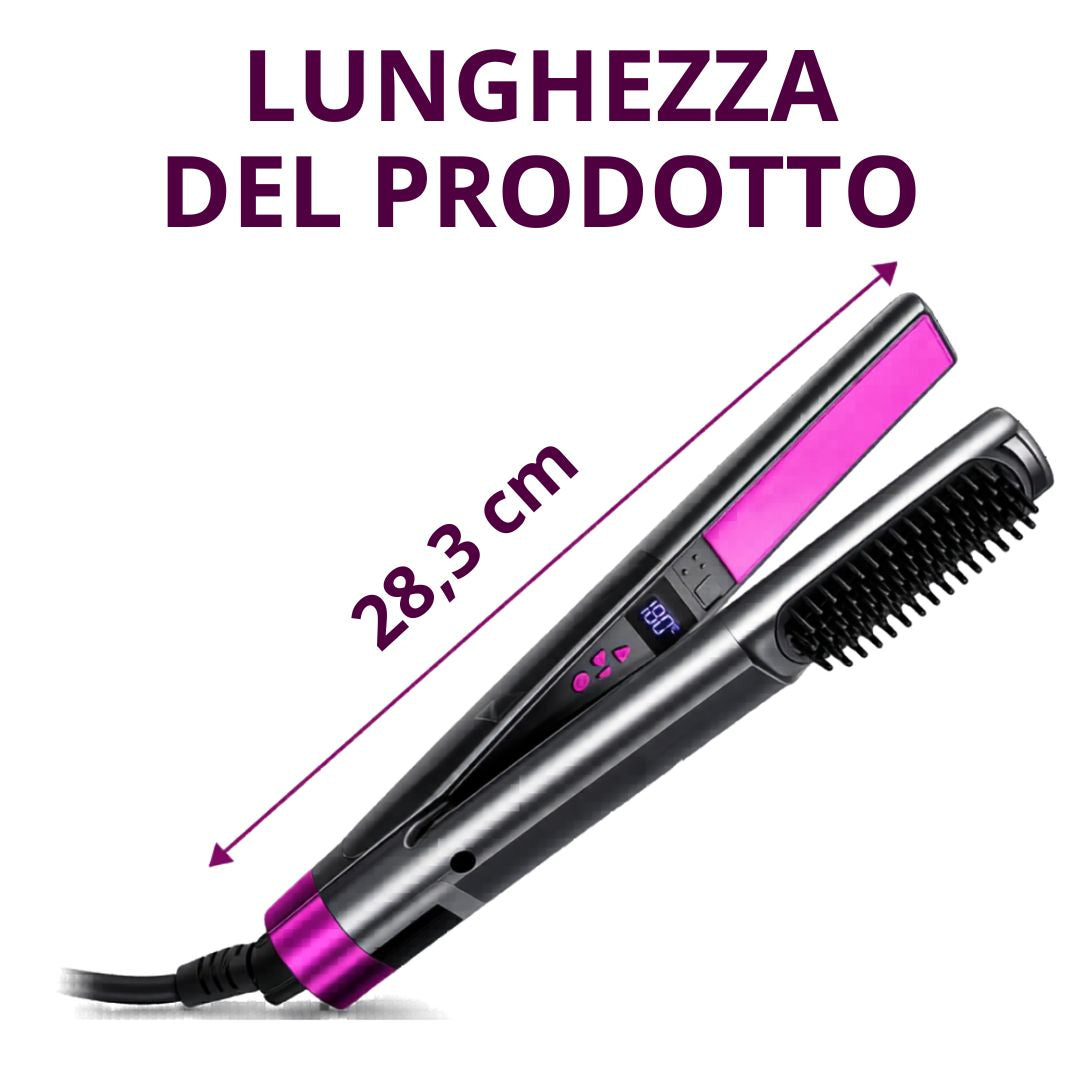 Spazzola Lisciante 2 in 1 con Display LED e Antiscottatura
